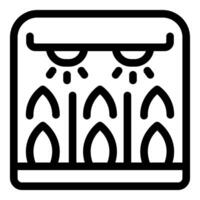 Smart farm technology growing plants using artificial lights icon vector