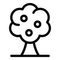 Apple tree growing with fruits on branches line icon vector