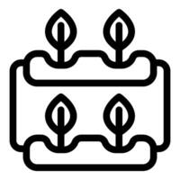 Simple icon of a hydroponics system growing young plants vector