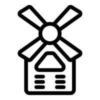 Windmill rotating and producing clean energy icon vector