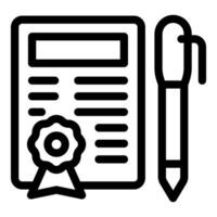 Official document with stamp and pen showing agreement being signed vector