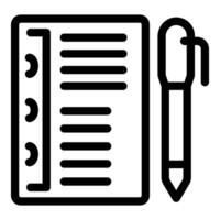 Notebook with pen for writing taking notes and planning vector