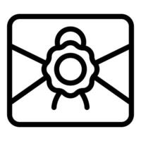 Envelope being sealed with wax seal for authenticity and security vector