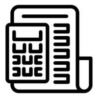 Accountant calculating invoice using calculator with financial report vector