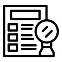 Magnifying glass analyzing document for audit or research vector