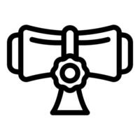 Diploma scroll with ribbon and wax seal icon outline style vector