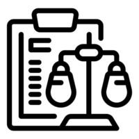 Scales balancing light bulbs representing ideas on clipboard for innovation and creativity vector