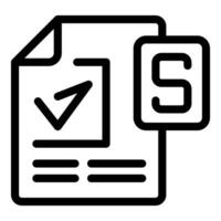 Document being saved with s extension icon vector