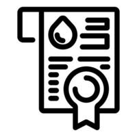 Water certificate approving document with drop and ribbon icon vector