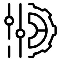 Gear wheel being adjusted with vertical sliders vector