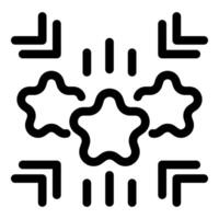 Blockchain network connecting three stars with data security system vector