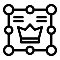 Crown inside flowchart representing vip client management system vector