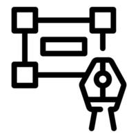 Digital pen tool editing nodes on horizontal lines icon vector