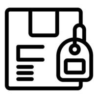 Cardboard box with attached label for shipping and delivery vector