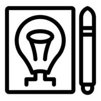 Designer drawing light bulb idea on paper with pen vector