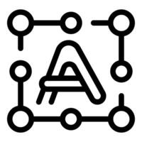 Artificial intelligence algorithm analyzing letter a icon vector