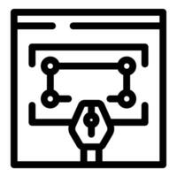 Web design process being edited using graphic tablet and pen vector