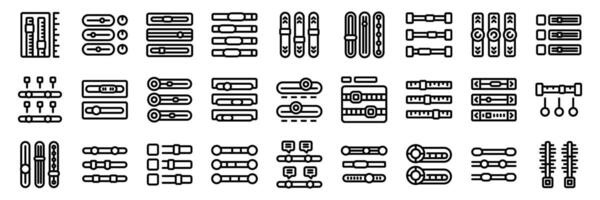Scrollbar icons set. Collection of linear adjuster icons representing adjusting, modifying, and customizing vector