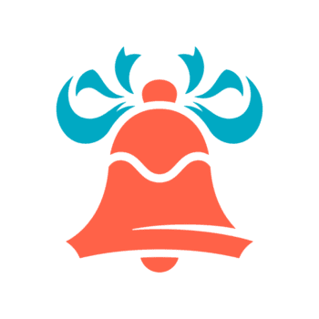 blå silhuett av jul klocka med rosett png