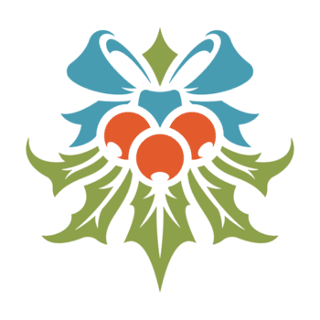 mistel löv med bär och rosett png