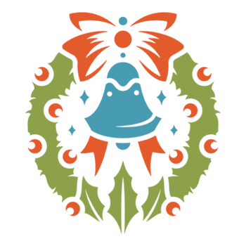 jul krans med klocka och rosett png