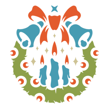 silhuett av traditionell jul krans med ljus och klockorna png