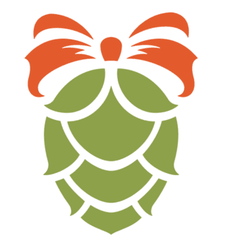 grön silhuett av barr- kon dekorerad med röd rosett png