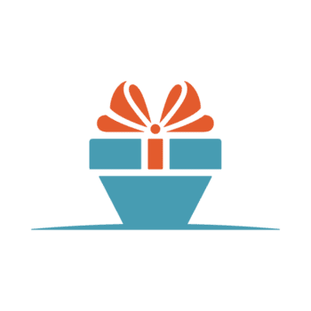 minimalistisk geometrisk blå gåva låda med röd rosett png