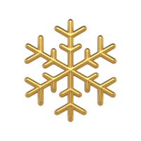 Golden realistic snowflake. Geometric christmas figure with rays png