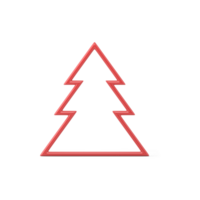 Abstract red frame of christmas tree 3d. Minimalist triangular o png