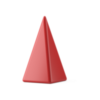 Abstract red cone pyramid. Minimalistic christmas design with sm png