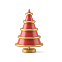 Abstract red Christmas tree. Minimalistic new years design with png