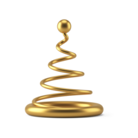 Abstract christmas spiral. Golden spring with rim and ball at to png