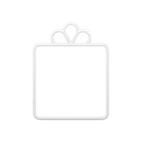 Christmas ornament frame. White abstract square of new year from png