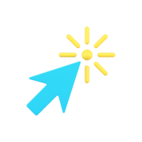 Simple 3d icon arrow cursor pointing link illustration. Modern mouse pointer clicking png