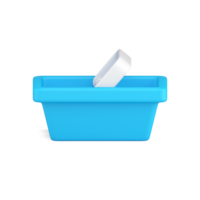 Simple isometric shopping cart with plastic handle for comfortable carrying 3d icon png