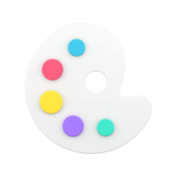 Color palette for drawing 3d icon. Volumetric colorful creative tool png