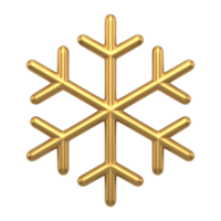 Christmas golden snowflake. Festive abstract ice crystal in minimalist creative style png