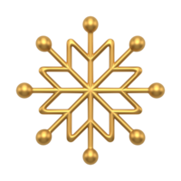Christmas snowflake poured out gold. Snow tracery with rays from round balls png