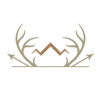 Deer horns, arrows and mountain symbol design element png