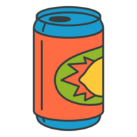 Retro lemon soda open can pop art groovy t shirt print decorative design cartoon illustration png