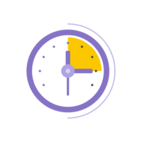 Wall clock with hour, minute and second arrows icon. Rounded clock for time checking png