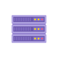 Purple three rectangle control panel with multicolored indicator flat illustration png