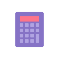 Modern electronic calculator buttons display front view flat illustration. Counting device png