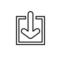 Loading information line icon. Process of filling disk with digital data. png