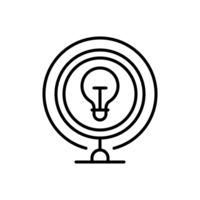 Light bulb idea line icon. Efficient creative process with vivid imagination. png