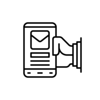 New mobile message line icon. Correspondence social networks and notifications from government agencies. png