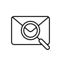 Online messaging analysis line icon. Social analytics web correspondence and censoring notifications. png