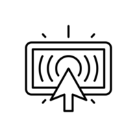 Enable online program line icon. State of art software with fast digital applications. png
