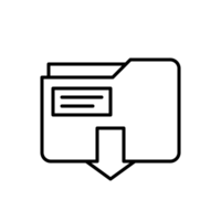 Loading files from memory card line icon. Removable electronic chip with down arrow. png